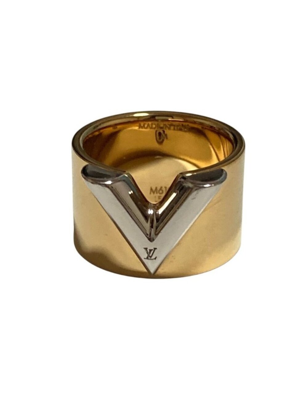 Louis Vuitton Essential V Ring M Gold Colored